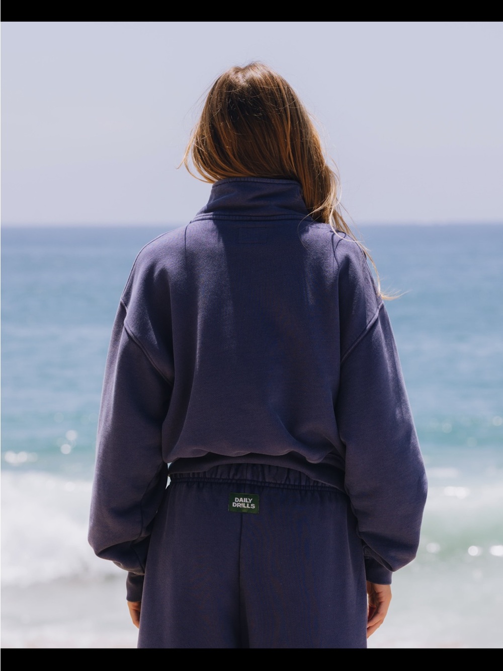 Daily Drills Half-Zip Sweatshirt in Navy - Picture 3 of 3